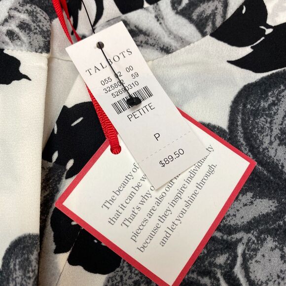 Talbots Blouse Top Womens Petite XS Rose Floral 3/4 Sleeve Classic Fit MSRP $89 - Picture 2 of 13